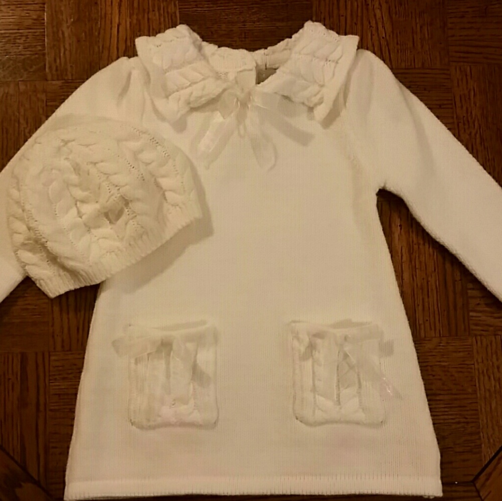 🦄Tahari Baby Sweater Dress & Beret🦄